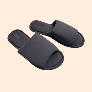 Skims Cotton Poplin Sleep Slippers Ash